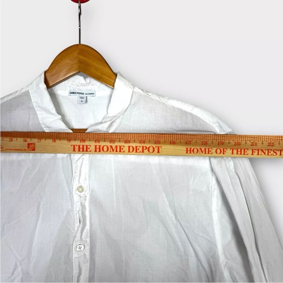 James Perse Los Angeles Womens White Button-Up Shirt Size 4 Ultra Light Weight - Picture 6 of 10